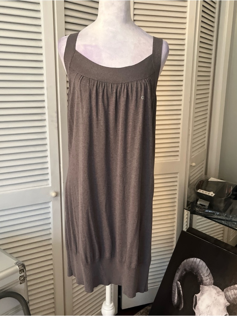 NWT Escada Sport Grey Swilmaria dress with Swarovski elements size XL